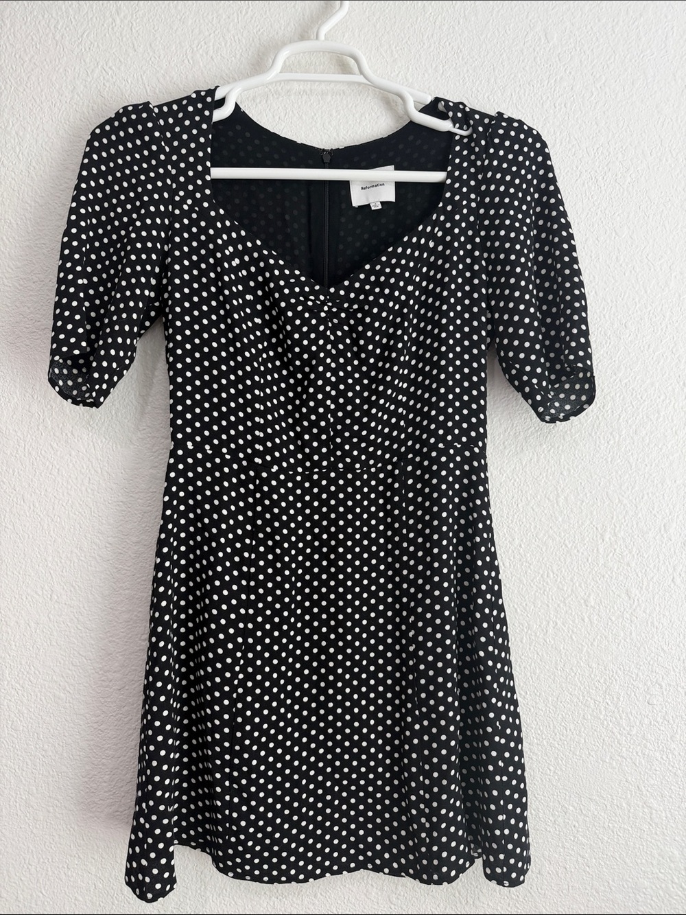 Reformation Gene Dress Polka Dot Mini Dress Size 4 - Picture 2 of 11